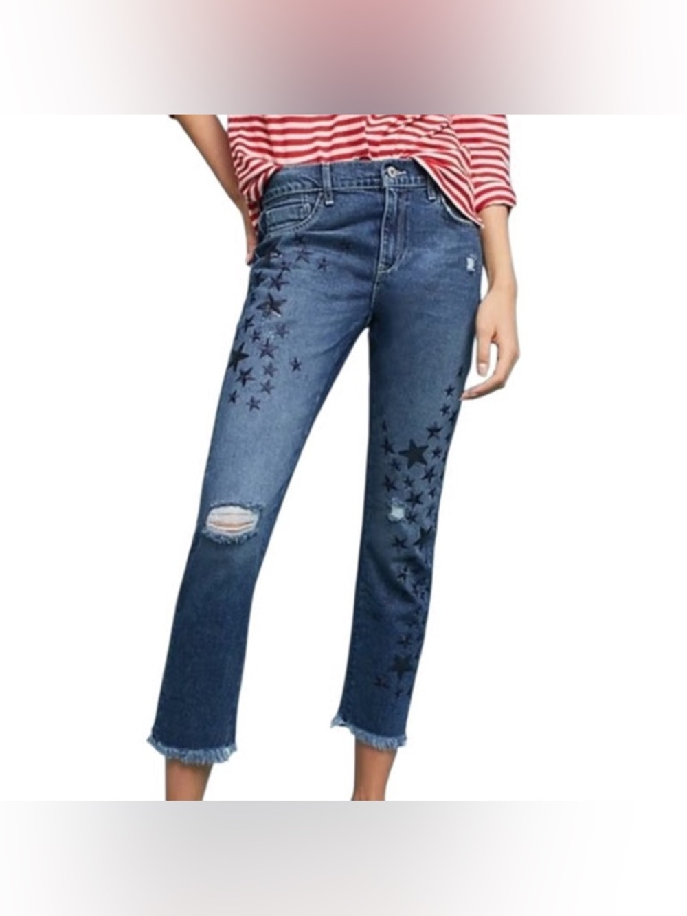 Anthropologie Pilcro the Letterpress Embroidered Boyfriend Jeans - Picture 2 of 7